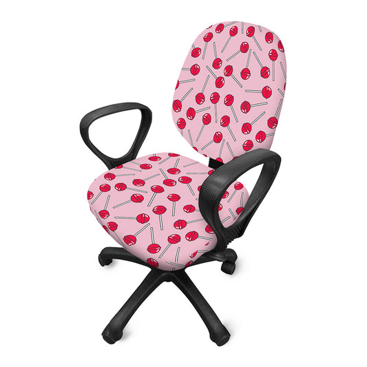 Cartoon Lollipop Pattern Print Office Chair Cover