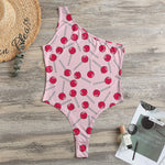 Cartoon Lollipop Pattern Print One Shoulder Bodysuit
