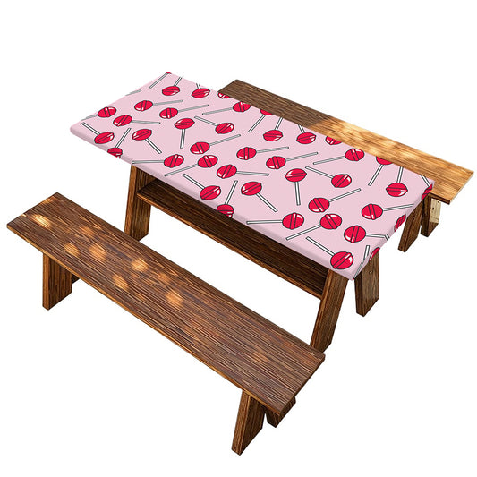 Cartoon Lollipop Pattern Print Picnic Table Cover