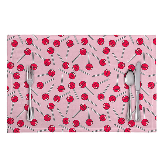 Cartoon Lollipop Pattern Print Placemat