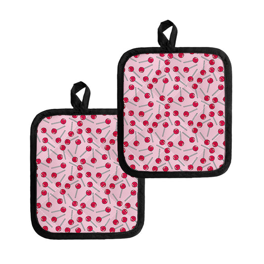 Cartoon Lollipop Pattern Print Pot Holders