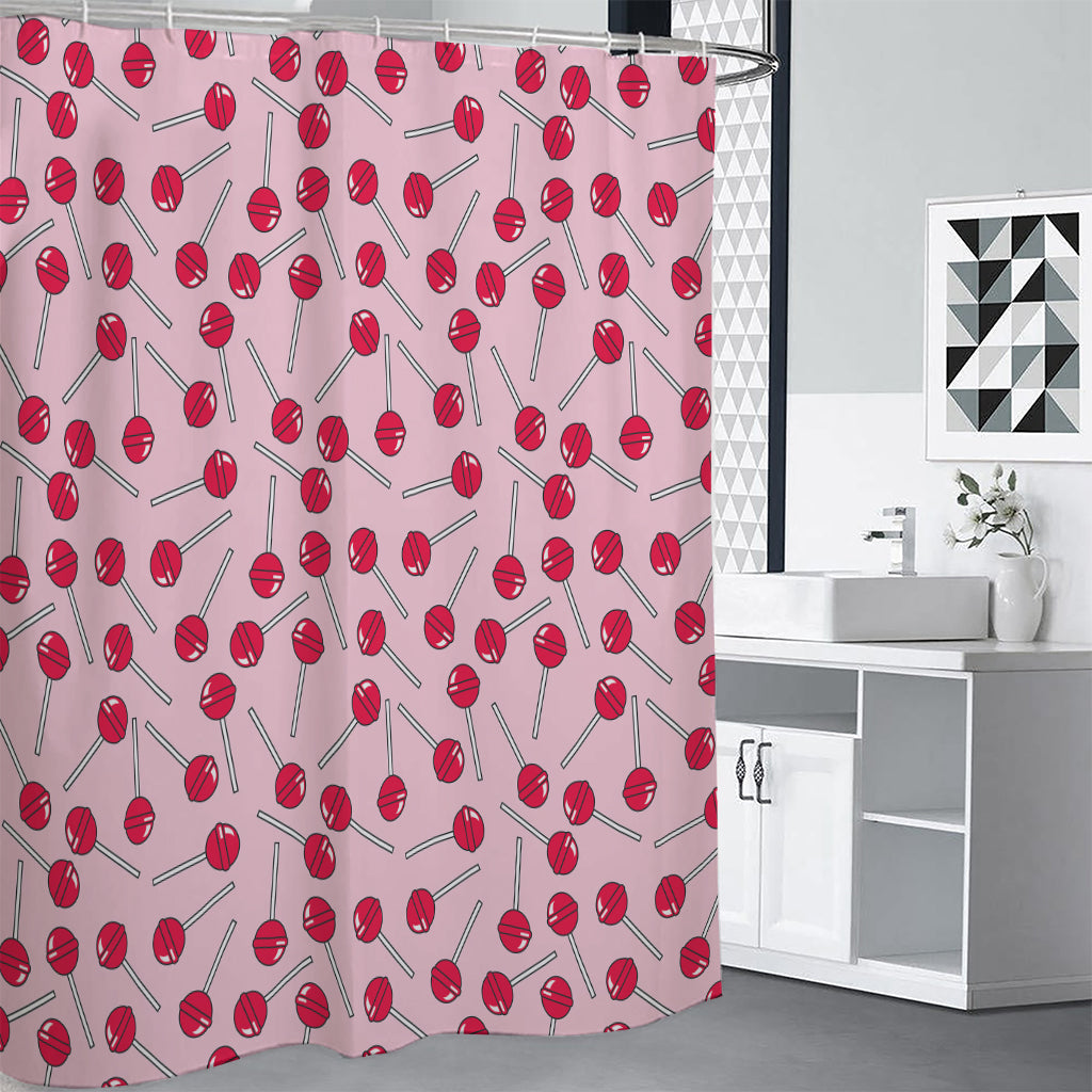 Cartoon Lollipop Pattern Print Premium Shower Curtain