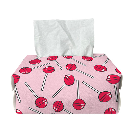 Cartoon Lollipop Pattern Print Rectangle Tissue Box Cover