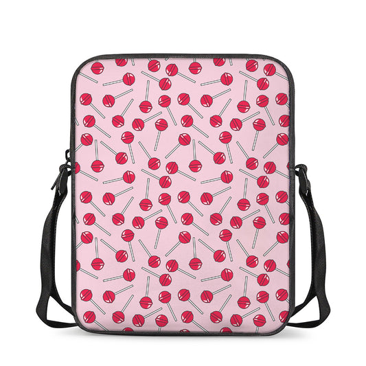 Cartoon Lollipop Pattern Print Rectangular Crossbody Bag