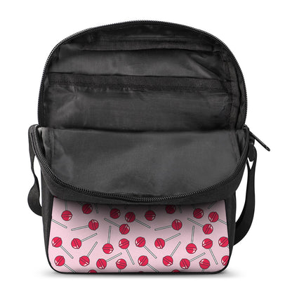 Cartoon Lollipop Pattern Print Rectangular Crossbody Bag