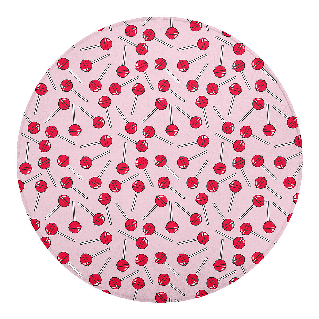 Cartoon Lollipop Pattern Print Round Blanket
