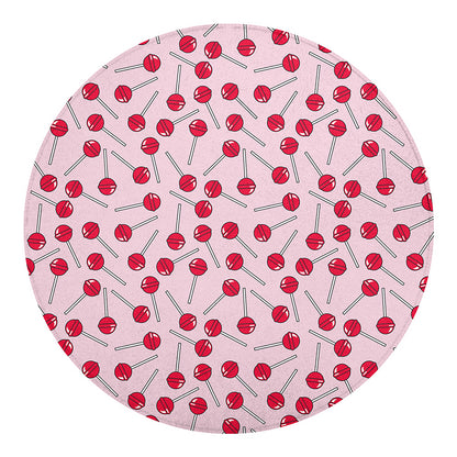Cartoon Lollipop Pattern Print Round Blanket