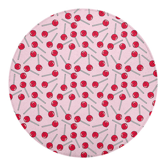 Cartoon Lollipop Pattern Print Round Blanket
