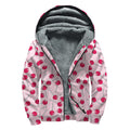 Cartoon Lollipop Pattern Print Sherpa Lined Zip Up Hoodie
