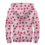 Cartoon Lollipop Pattern Print Sherpa Lined Zip Up Hoodie