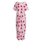 Cartoon Lollipop Pattern Print Short Sleeve Long Nightdress