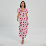 Cartoon Lollipop Pattern Print Short Sleeve Maxi Dress