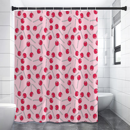 Cartoon Lollipop Pattern Print Shower Curtain