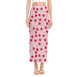 Cartoon Lollipop Pattern Print Side Slit Maxi Skirt