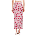Cartoon Lollipop Pattern Print Side Slit Maxi Skirt