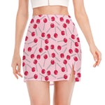 Cartoon Lollipop Pattern Print Side Slit Mini Skirt