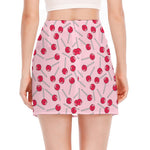 Cartoon Lollipop Pattern Print Side Slit Mini Skirt