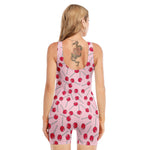 Cartoon Lollipop Pattern Print Sleeveless One Piece Swimsuit
