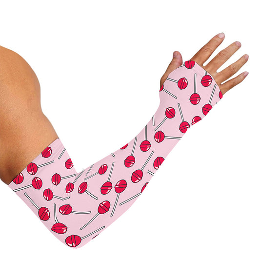 Cartoon Lollipop Pattern Print Sun Protection Arm Sleeves