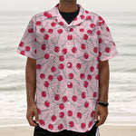 Cartoon Lollipop Pattern Print Textured Short Sleeve Shirt