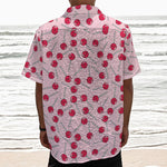 Cartoon Lollipop Pattern Print Textured Short Sleeve Shirt