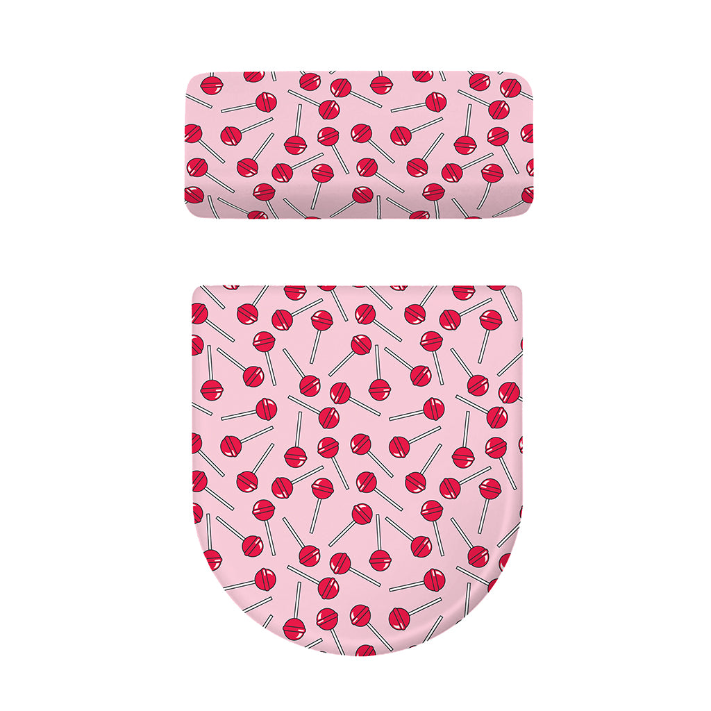 Cartoon Lollipop Pattern Print Toilet Lid And Tank Cover Set