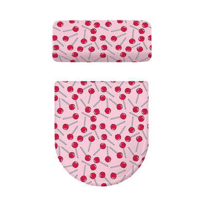 Cartoon Lollipop Pattern Print Toilet Lid And Tank Cover Set