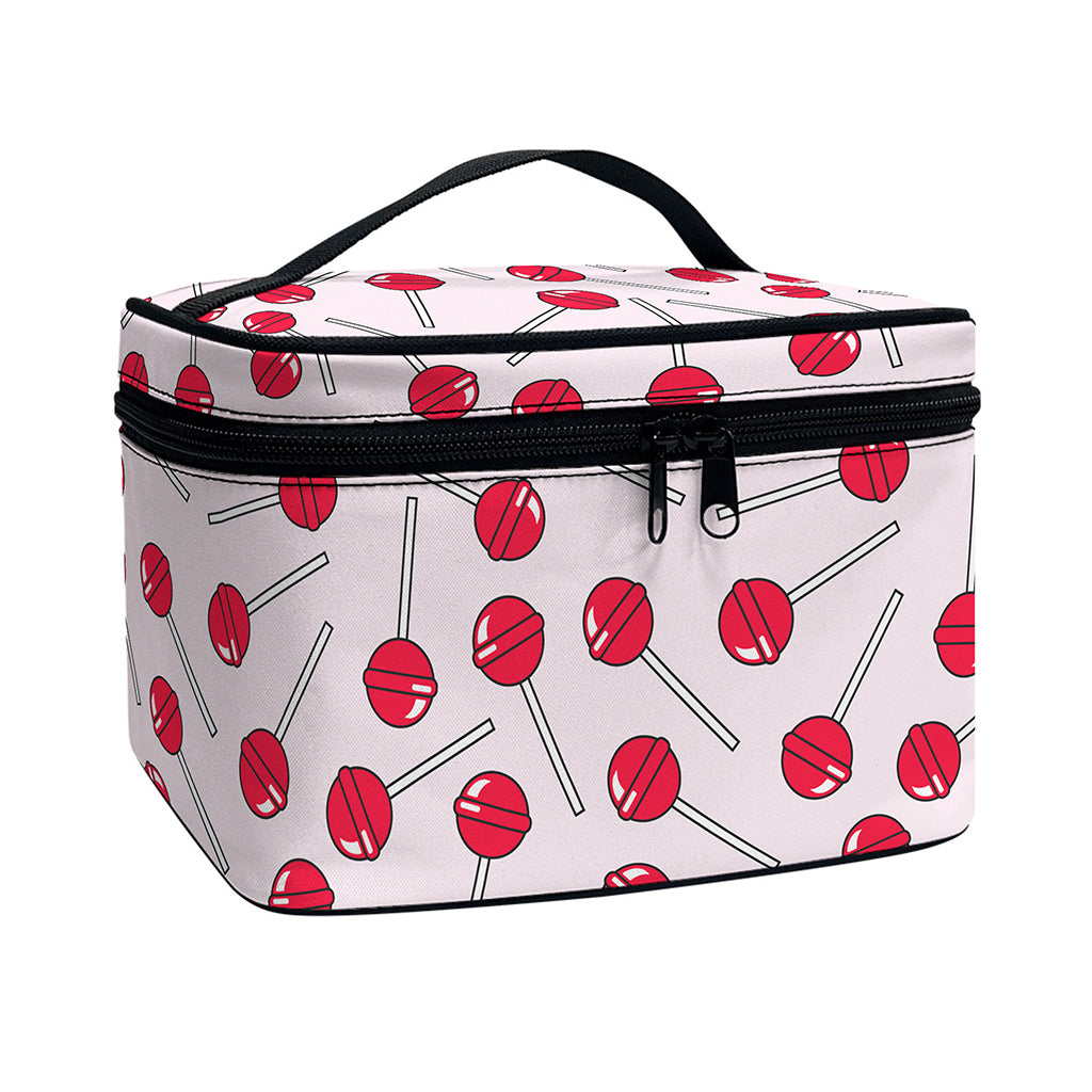 Cartoon Lollipop Pattern Print Travel Makeup Bag