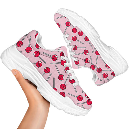 Cartoon Lollipop Pattern Print White Chunky Shoes