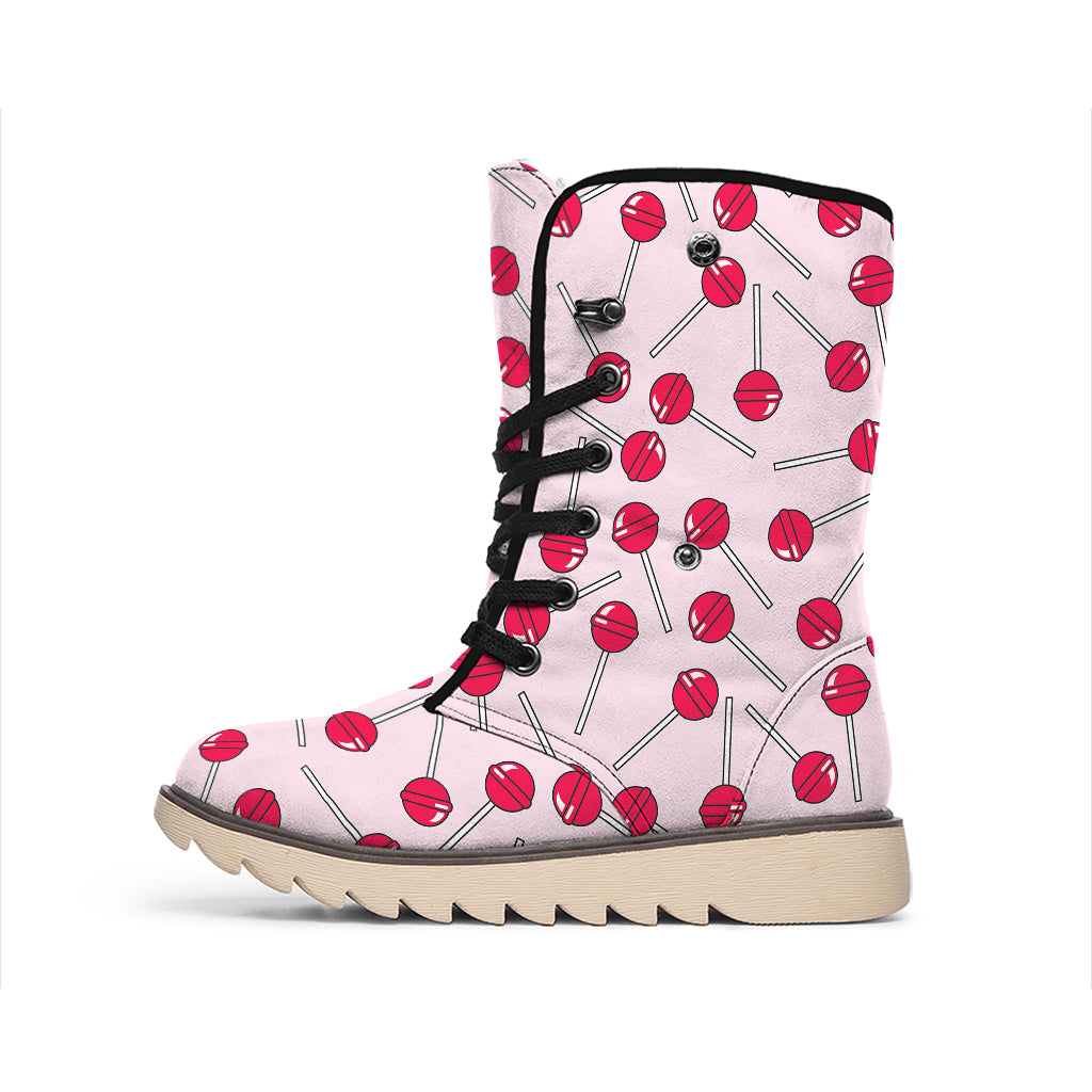 Cartoon Lollipop Pattern Print Winter Boots