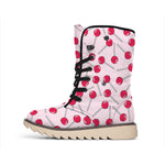 Cartoon Lollipop Pattern Print Winter Boots