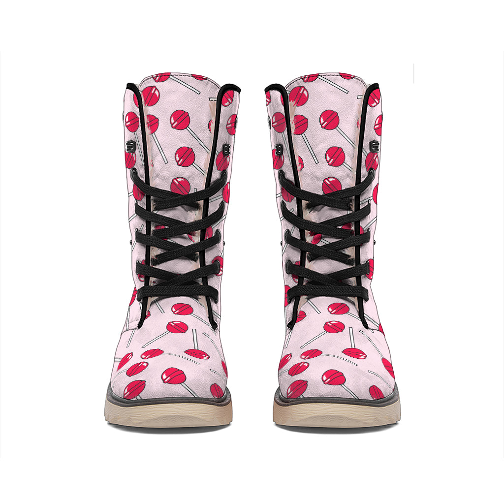 Cartoon Lollipop Pattern Print Winter Boots