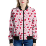 Cartoon Lollipop Pattern Print Women's Bomber Jacket