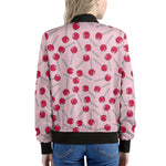 Cartoon Lollipop Pattern Print Women's Bomber Jacket