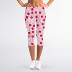 Cartoon Lollipop Pattern Print Women's Capri Leggings