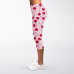 Cartoon Lollipop Pattern Print Women's Capri Leggings