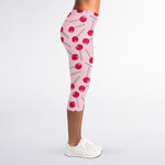 Cartoon Lollipop Pattern Print Women's Capri Leggings
