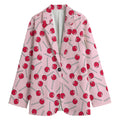 Cartoon Lollipop Pattern Print Women's Cotton Blazer