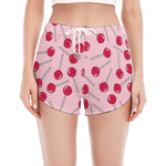 Cartoon Lollipop Pattern Print Women's Split Running Shorts