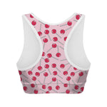 Cartoon Lollipop Pattern Print Women's Sports Bra