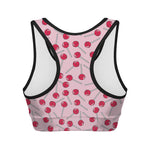 Cartoon Lollipop Pattern Print Women's Sports Bra