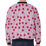Cartoon Lollipop Pattern Print Zip Sleeve Bomber Jacket