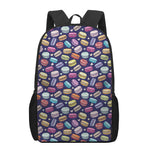 Cartoon Macaron Pattern Print 17 Inch Backpack
