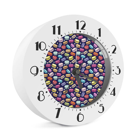 Cartoon Macaron Pattern Print Alarm Clock