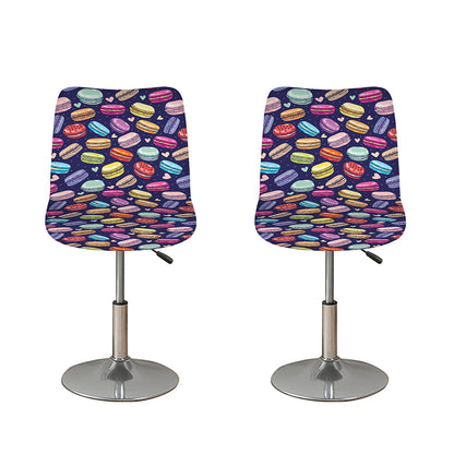 Cartoon Macaron Pattern Print Bar Stool Covers