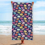 Cartoon Macaron Pattern Print Beach Towel