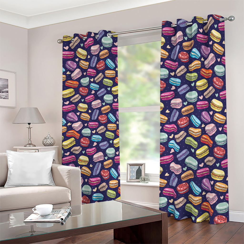 Cartoon Macaron Pattern Print Blackout Grommet Curtains