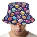 Cartoon Macaron Pattern Print Bucket Hat