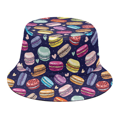 Cartoon Macaron Pattern Print Bucket Hat