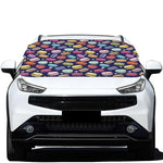 Cartoon Macaron Pattern Print Car Windshield Snow Cover